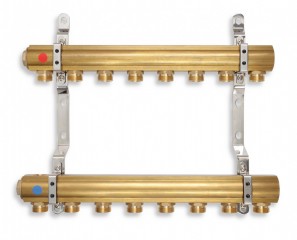 Rozdělovač se šroubením jednostranný G1" 8 okruhů č.1