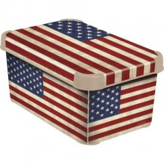 Box úložný AMERICAN FLAG 29,5x19,5x13,5cm (S) s víkem, PH č.1