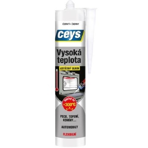 Silikon acetátový 280ml ČER (+300°C) CEYS