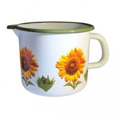 Hrnek smalt s výlevkou pr.12cm 1,2l SLUNEČNICE č.1