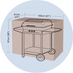 Plachta krycí na gril CLASSIC "L" 155x61x97cm, PE 90g/m2 č.1
