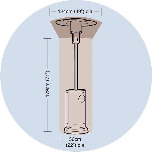 Plachta krycí na zahradní topidlo pr.124/56cm, v.179cm, PE 90g/m2