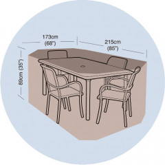 Plachta krycí na set 4 židlí+obdél.stůl 215x173x89cm, PE 90g/m2 č.1
