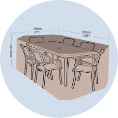 Plachta krycí na set 6 židlí+obdél.stůl 270x180x89cm, PE 90g/m2 č.1