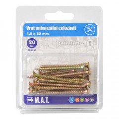 Vrut un.celozávit 4,5x 60mm ZZ (20ks) č.1