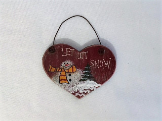 Vánoční dekorace Let it snow, srdce č.1
