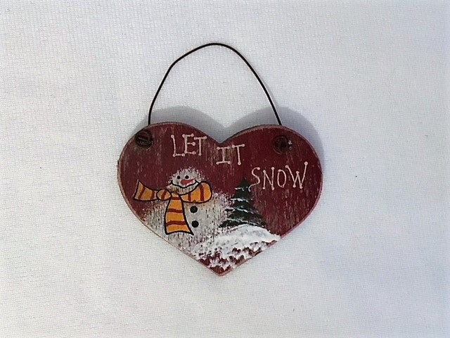 Vánoční dekorace Let it snow, srdce