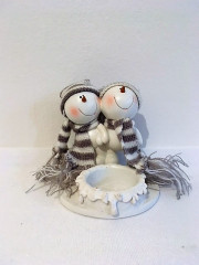 Dekorativní svícen sněhulák č.1