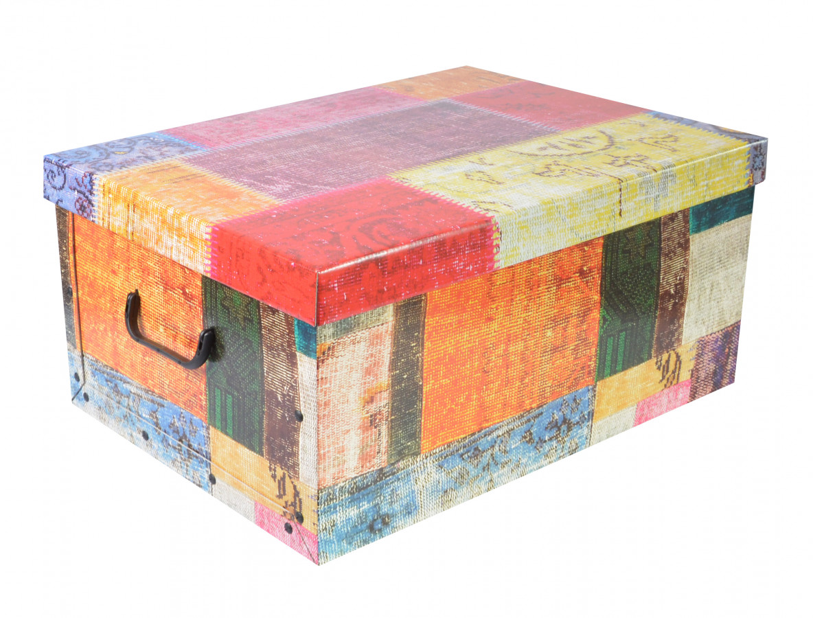 Box úložný 51x37x24cm s víkem, karton mix dekorů