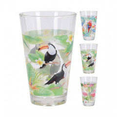 Sklenice 300ml s potiskem PTÁCI sada (3ks) č.1