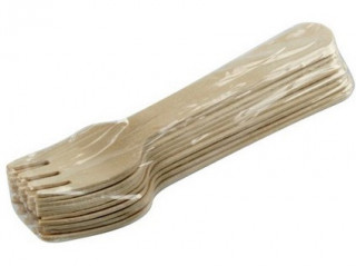 Vidlička dřevěná 16cm (10ks) jednorázová č.1
