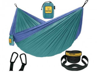 Hamaka pro 2 osoby 300x200cm COMFORT PETROLEJ/MO č.1
