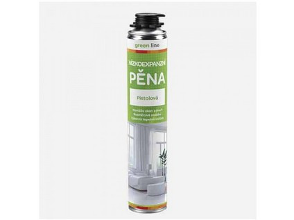 Pěna montážní 750ml nízkoexpanzní pistolová GREEN LINE