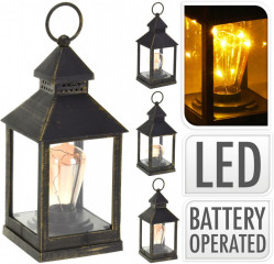 Lucerna LED 23x10x10cm sklo/PH ČER s časovačem mix tvarů č.1