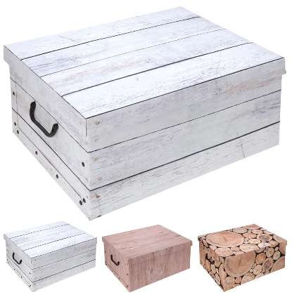 Box úložný 51x37x24cm s víkem, karton mix dekorů