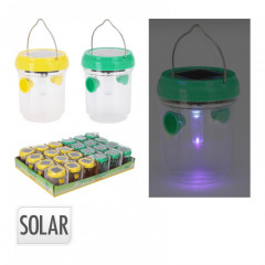Lucerna solární s lapačem hmyzu LED pr.7cm, v.9cm PP/PS mix barev č.1