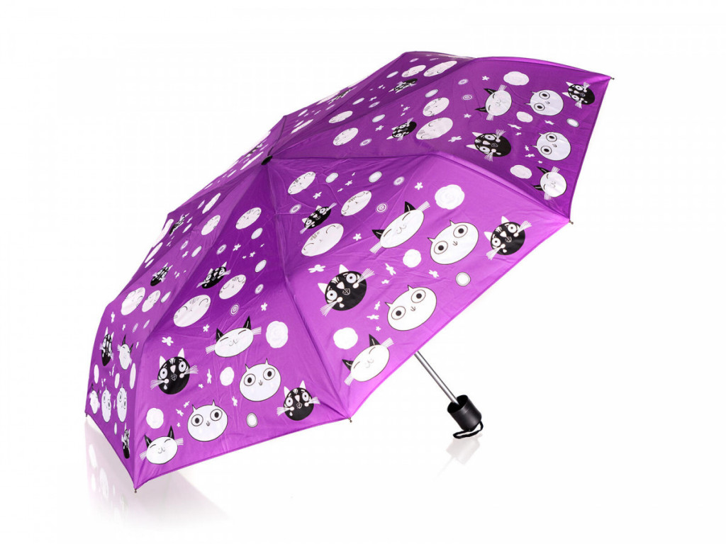 Deštník 52cm skládací mění barvy při dešti - kočičky