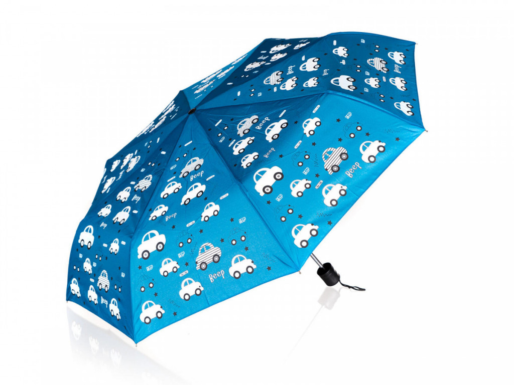 Deštník 52cm skládací mění barvy při dešti - autíčka