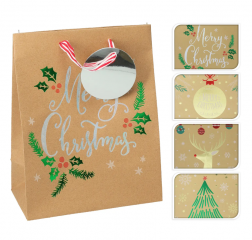 Taška dárková 23x18x8cm (M) VÁNOČNÍ mix dekorů