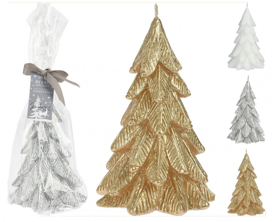 Svíčka VÁNOČNÍ STROMEK 12cm mix barev