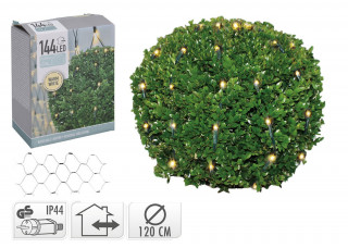Osvětlení vánoční KOULE pr.1,2m 144LED teplá BÍ, SÍŤ č.1