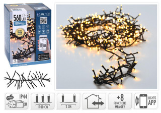 Osvětlení vánoční 11m 560LED teplá BÍ, APP, 8 funkcí č.1