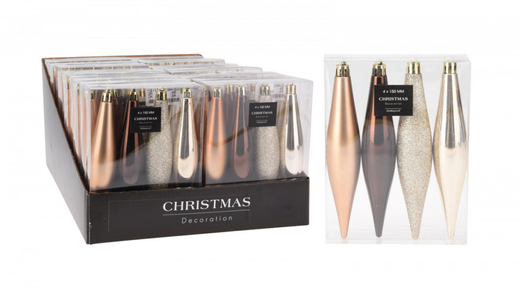 Ozdoba vánoční RAMPOUCH 15cm HN,ZLA mix (4ks)