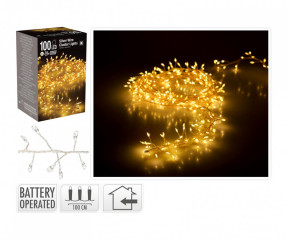 Osvětlení vánoční 1,0m 100LED teplá BÍ, STŘ drát č.1