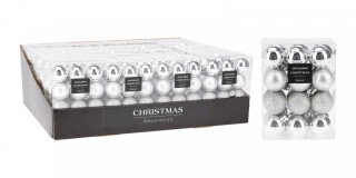 Ozdoba vánoční KOULE pr.3cm STŘ mix (24ks) č.1