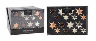 Ozdoba vánoční HVĚZDA (8x6cm/8x5cm) HN,ZLA mix (16ks) č.1