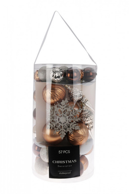 Ozdoba vánoční sada 57díl. HN,ZLA mix