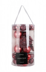 Ozdoba vánoční sada 57díl. RŮŽ mix č.1