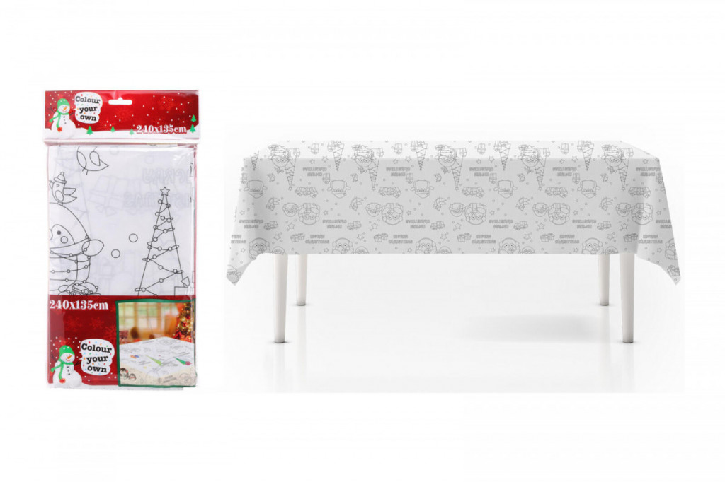 Ubrus vánoční k vybarvení 240x135cm polyester