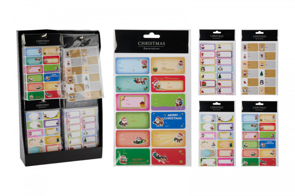 Jmenovka vánoční samolepicí mix (12/14ks)