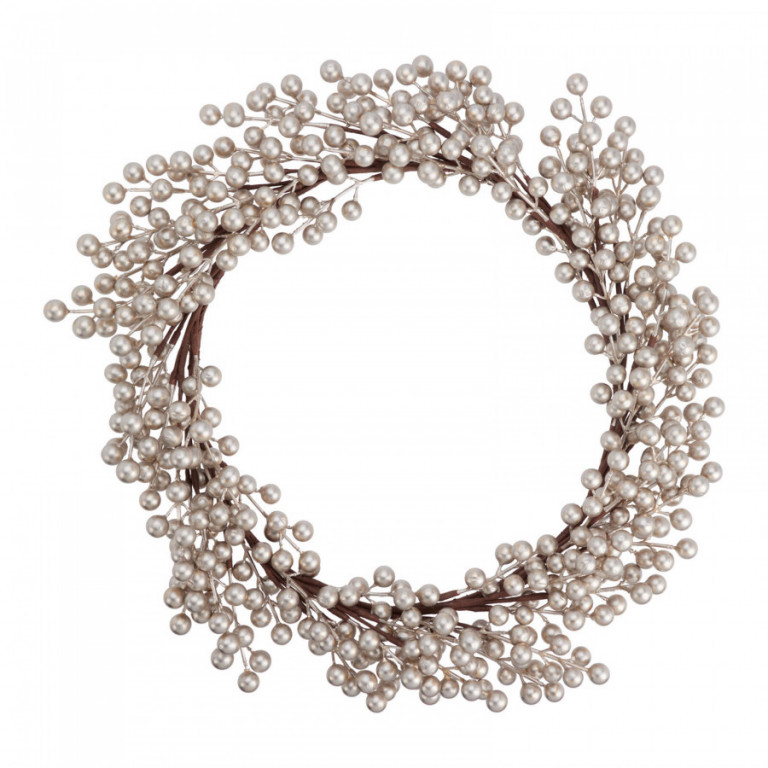 Věnec vánoční 50cm s bobulemi, drát/PH CHAMP/ZLA