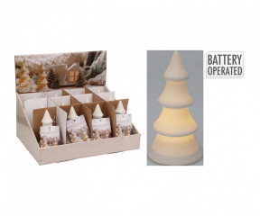 Dekorace VÁNOČNÍ LED 13cm porcelán BÍ mix č.1