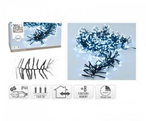 Osvětlení vánoční 15m 2016LED studená BÍ 8 funkcí s časovačem č.1