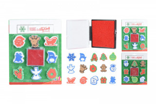 Razítka vánoční + polštářek sada 9díl. č.1