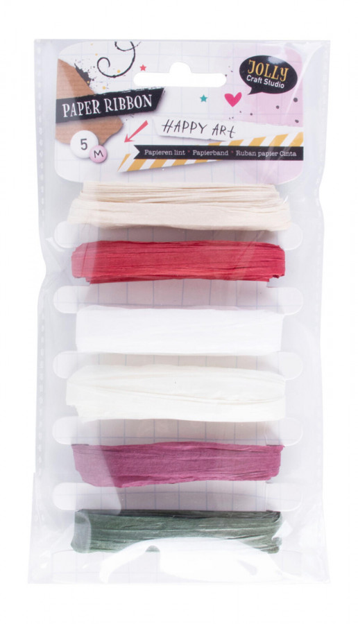 Stuha vázací 5m, č.1, papír mix barev (6ks)