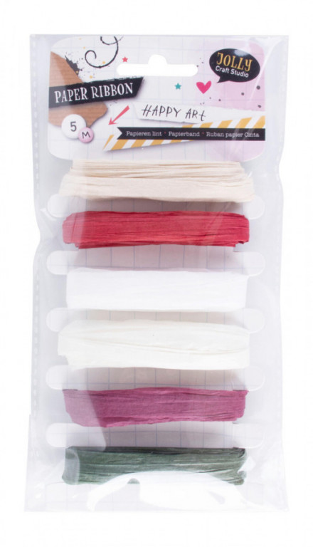Stuha vázací 5m, č.1, papír mix barev (6ks)