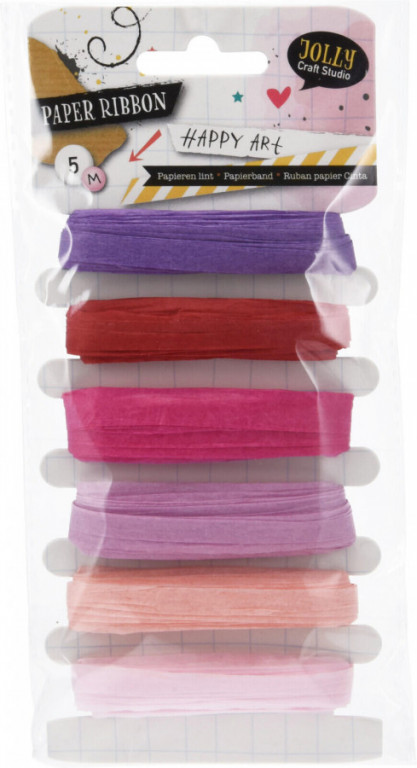 Stuha vázací 5m, č.2, papír mix barev (6ks)