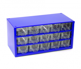 Skříňka 1 velikost 15m 6740 30,5x15cm kov. modrá