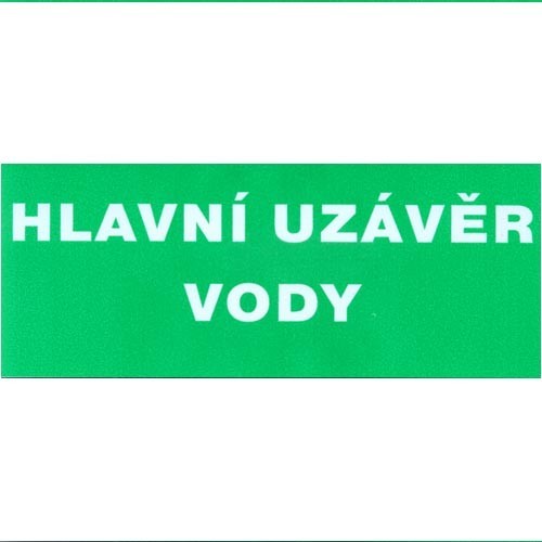 Tabulka - HLAVNÍ UZÁVĚR VODY